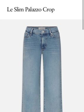 Frame Denim Le Slim Palazzo Crop Jeans in light blue wash
